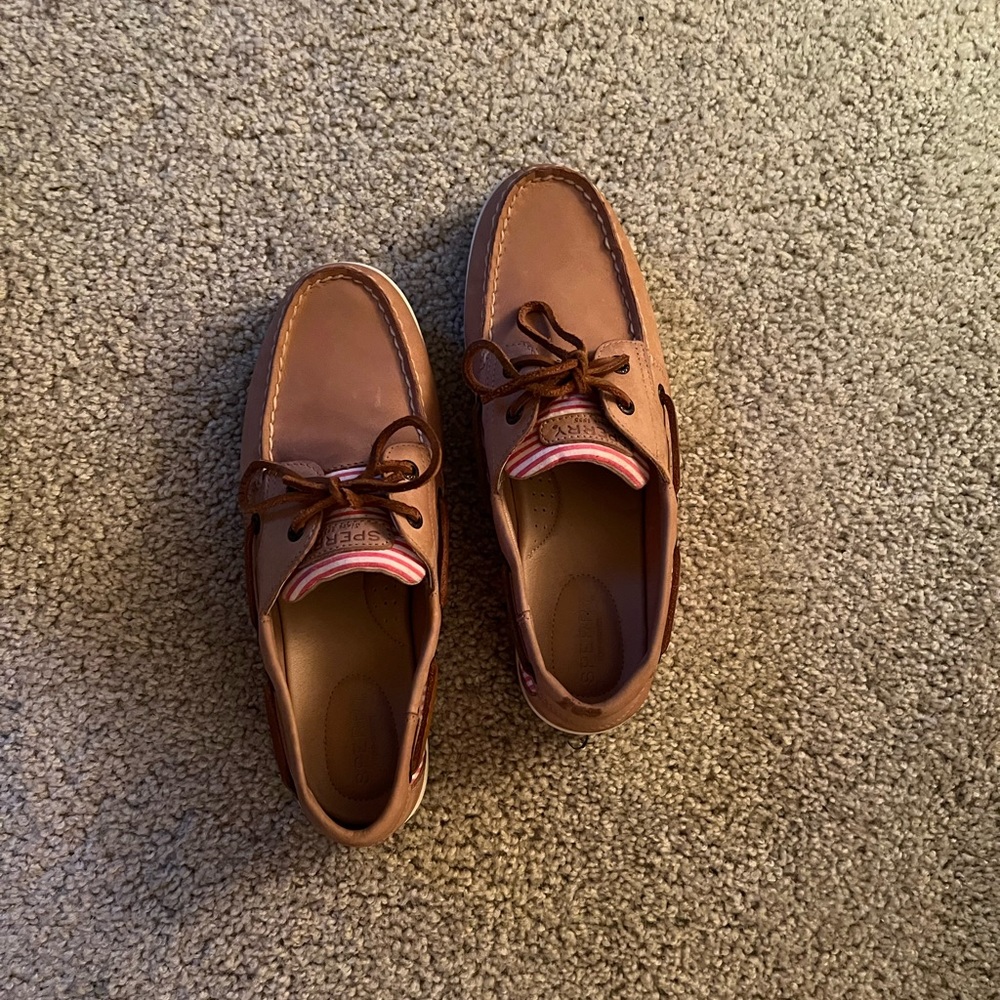 Sperry Striped Laced Boat Shoes
